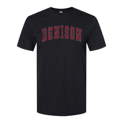 Denison Texas Souvenir College Style Red Text Softstyle® CVC T-Shirt