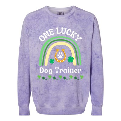 Dog Trainer St Patrick's Day Irish Shamrock Dog Paw Premium Colorblast Crewneck Sweatshirt