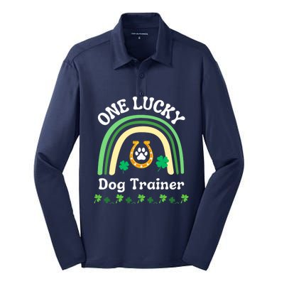 Dog Trainer St Patrick's Day Irish Shamrock Dog Paw Premium Silk Touch Performance Long Sleeve Polo