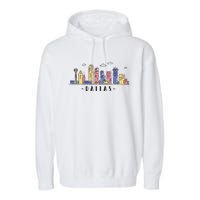 Dallas Texas Skyline Vintage Dallas Tx Garment-Dyed Fleece Hoodie