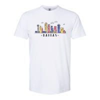 Dallas Texas Skyline Vintage Dallas Tx Softstyle CVC T-Shirt