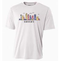 Dallas Texas Skyline Vintage Dallas Tx Cooling Performance Crew T-Shirt