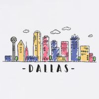 Dallas Texas Skyline Vintage Dallas Tx Long Sleeve Shirt