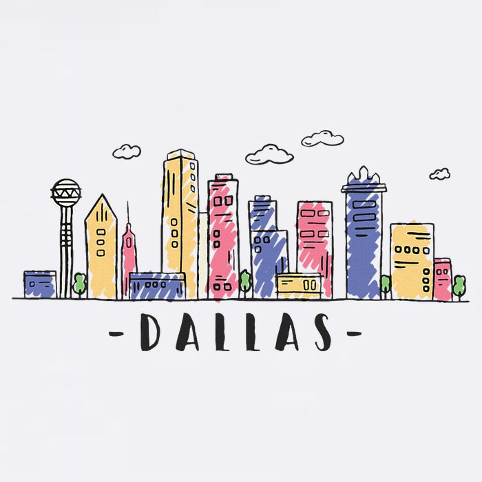 Dallas Texas Skyline Vintage Dallas Tx Long Sleeve Shirt