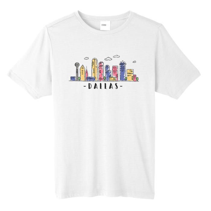 Dallas Texas Skyline Vintage Dallas Tx Tall Fusion ChromaSoft Performance T-Shirt