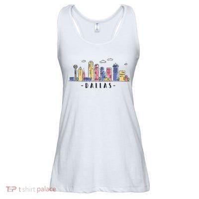 Dallas Texas Skyline Vintage Dallas Tx Ladies Essential Flowy Tank