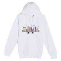 Dallas Texas Skyline Vintage Dallas Tx Premium Pullover Hoodie