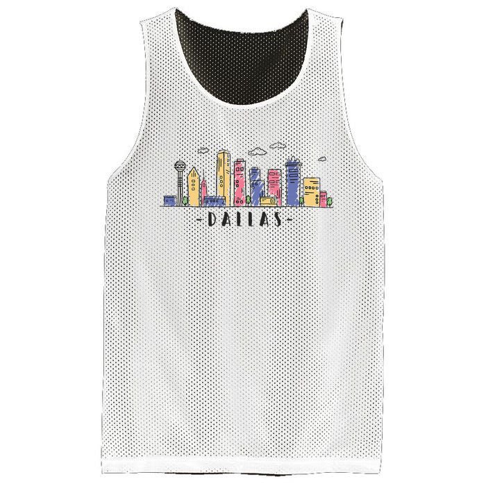 Dallas Texas Skyline Vintage Dallas Tx Mesh Reversible Basketball Jersey Tank