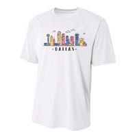 Dallas Texas Skyline Vintage Dallas Tx Performance Sprint T-Shirt