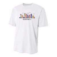 Dallas Texas Skyline Vintage Dallas Tx Youth Performance Sprint T-Shirt