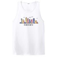 Dallas Texas Skyline Vintage Dallas Tx PosiCharge Competitor Tank