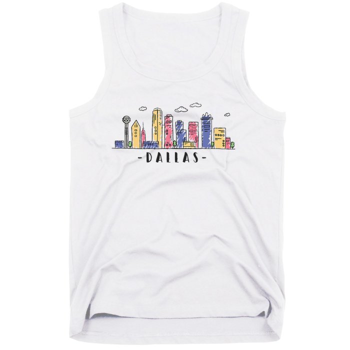 Dallas Texas Skyline Vintage Dallas Tx Tank Top