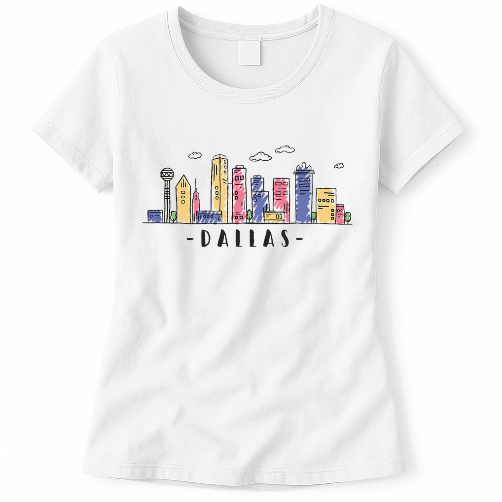 Dallas Texas Skyline Vintage Dallas Tx Womens T-Shirt