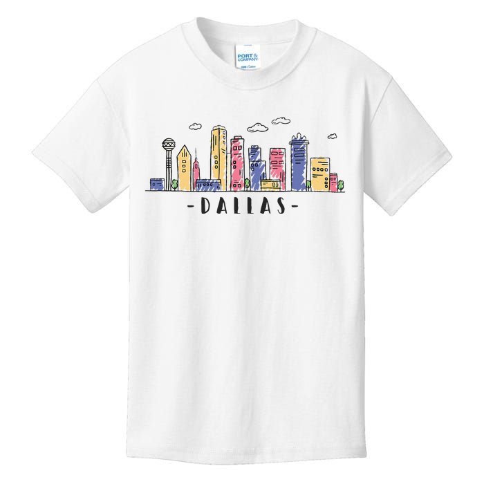 Dallas Texas Skyline Vintage Dallas Tx Kids T-Shirt