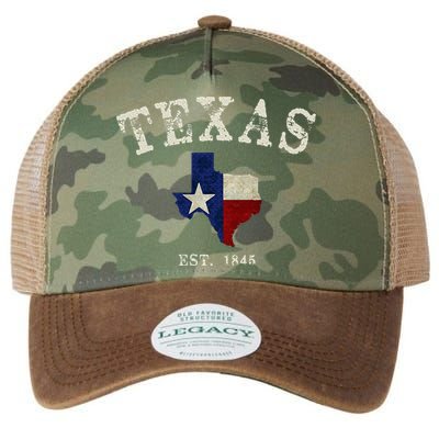 Distressed Texas State Flag Map Legacy Tie Dye Trucker Hat