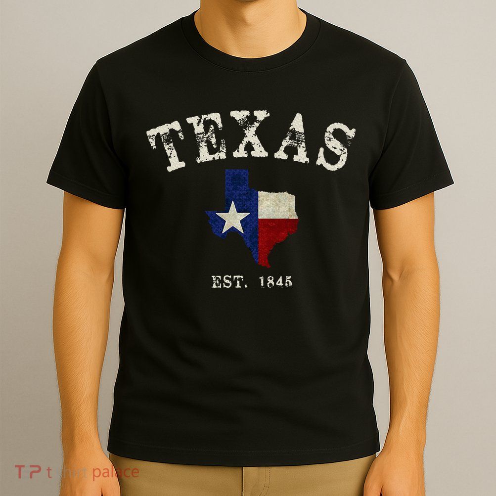 Distressed Texas State Flag Map T-Shirt