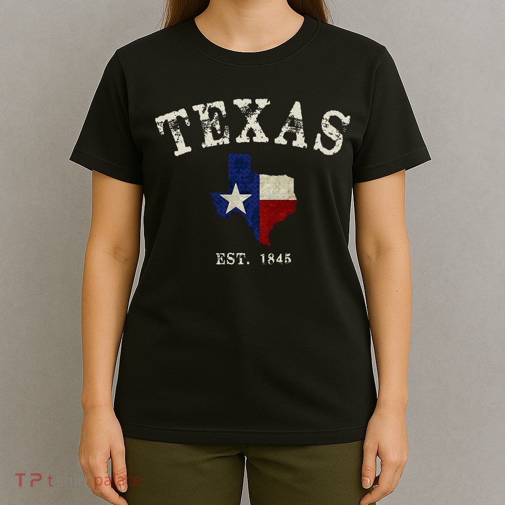 Distressed Texas State Flag Map T-Shirt