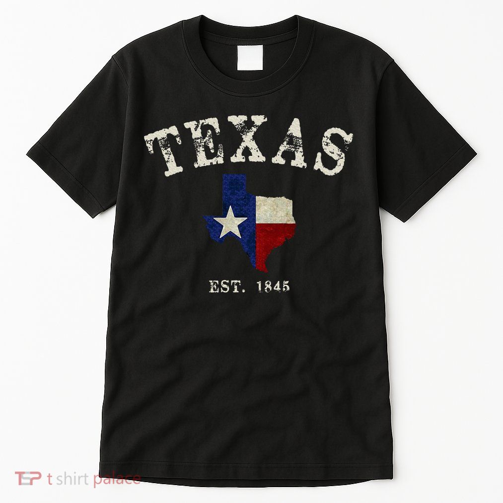 Distressed Texas State Flag Map Tall T-Shirt
