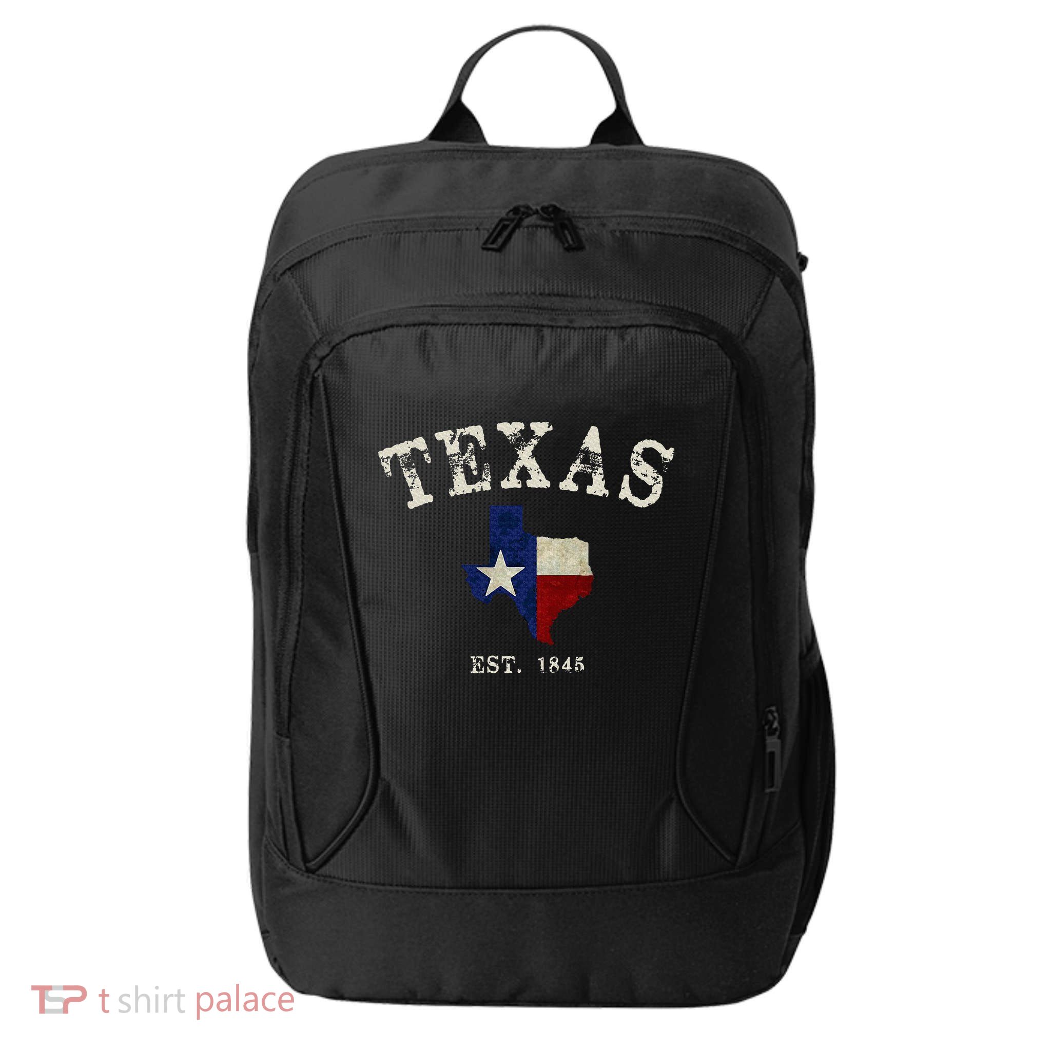 Distressed Texas State Flag Map City Backpack