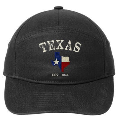 Distressed Texas State Flag Map 7-Panel Snapback Hat