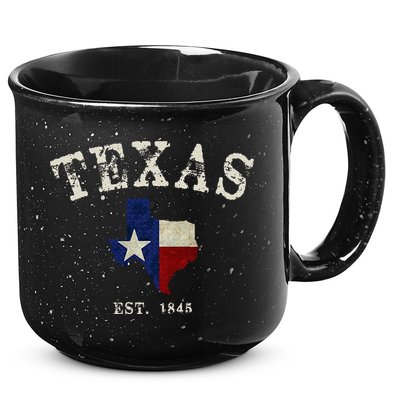 Distressed Texas State Flag Map 15oz Campfire Ceramic Mug