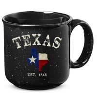 Distressed Texas State Flag Map 15oz Campfire Ceramic Mug