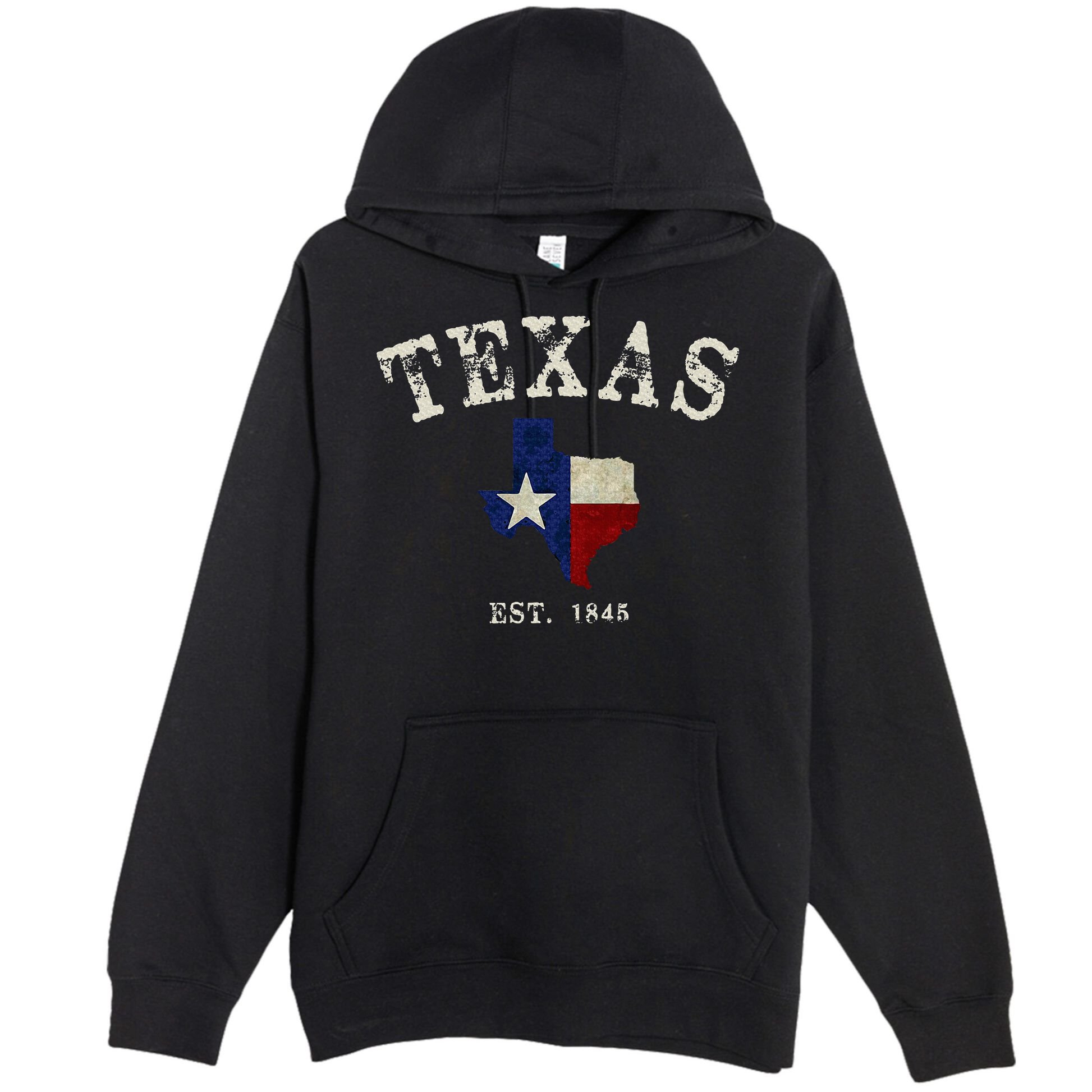 Distressed Texas State Flag Map Premium Pullover Hoodie