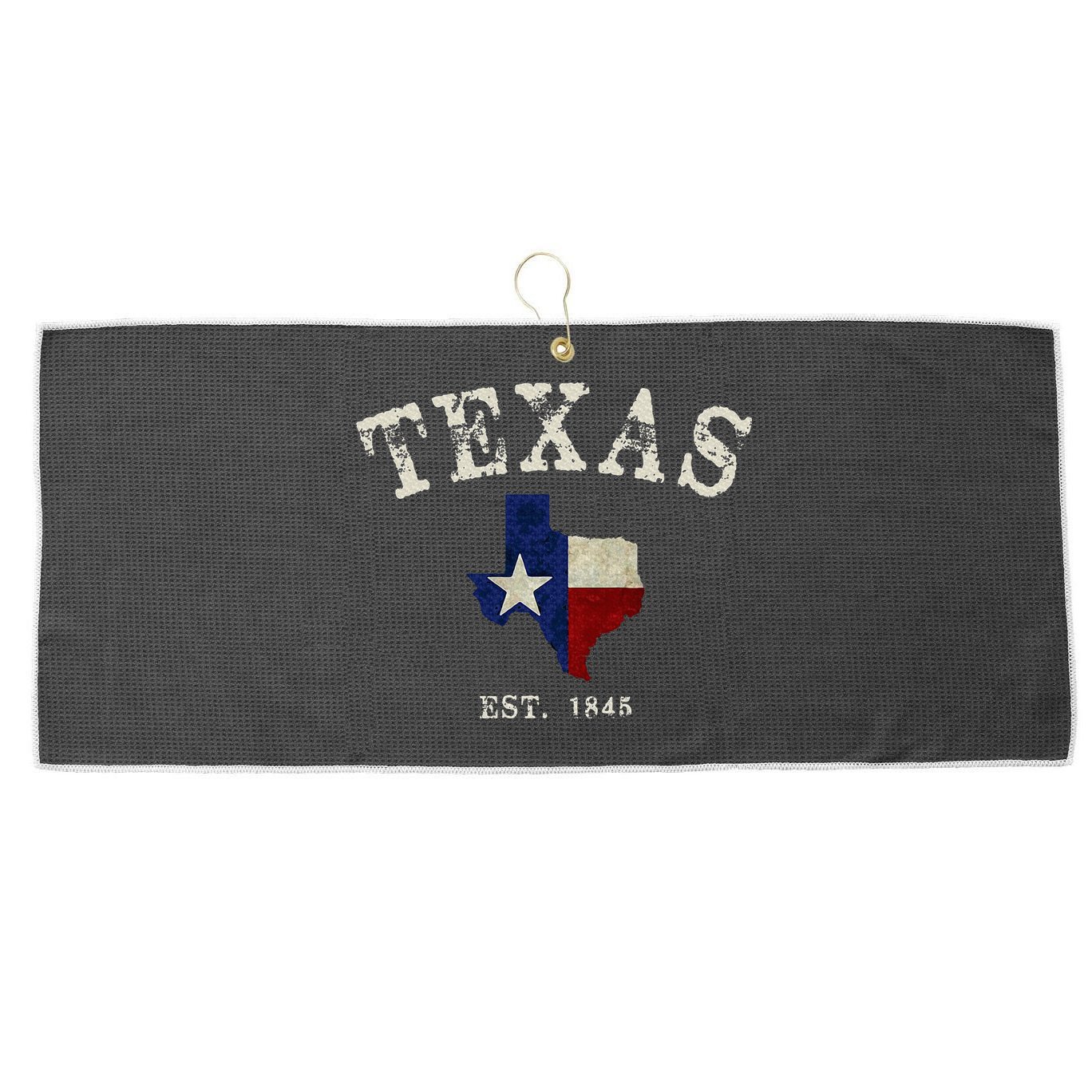 Distressed Texas State Flag Map Large Microfiber Waffle Golf Towel