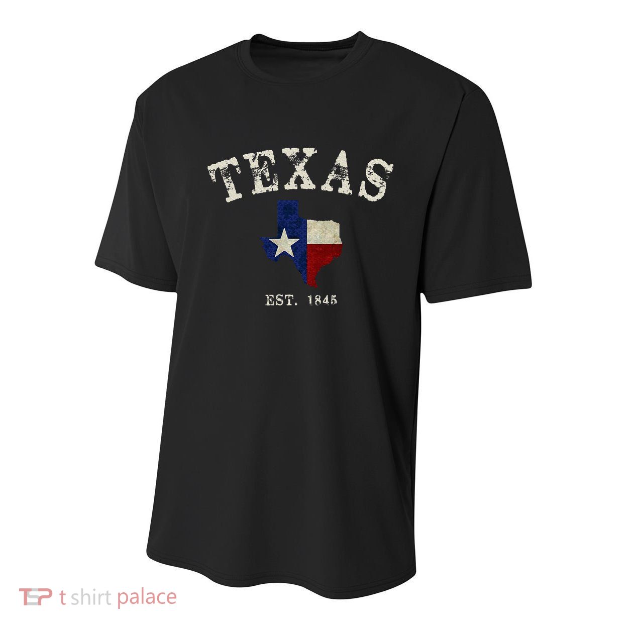 Distressed Texas State Flag Map Youth Performance Sprint T-Shirt