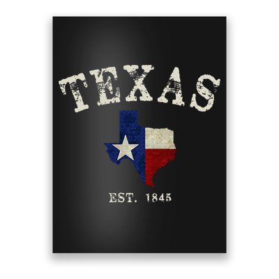 Distressed Texas State Flag Map Poster