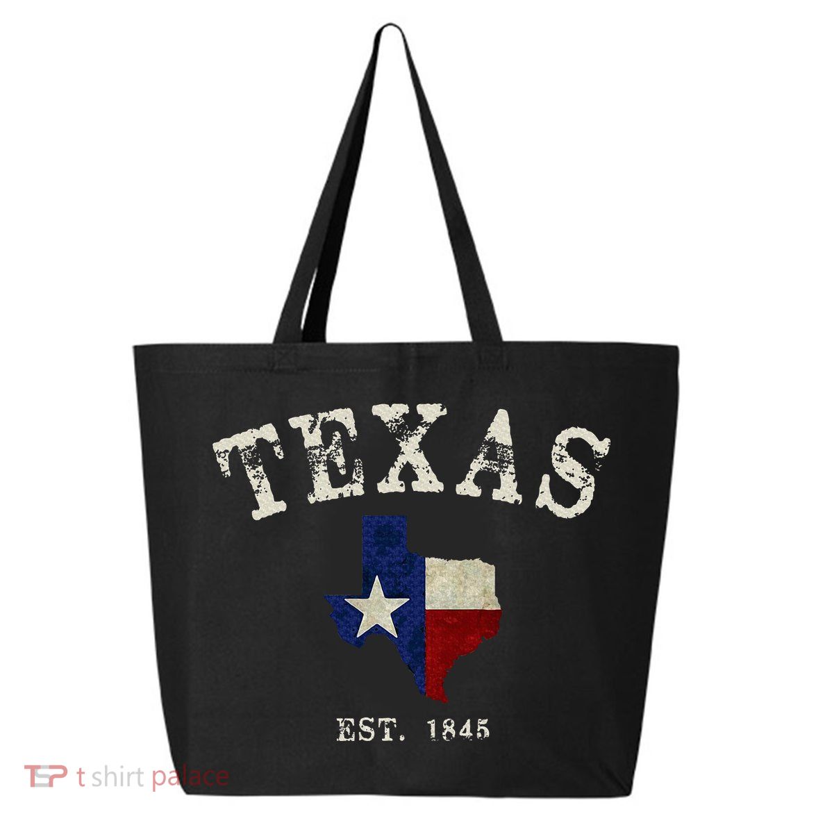Distressed Texas State Flag Map 25L Jumbo Tote