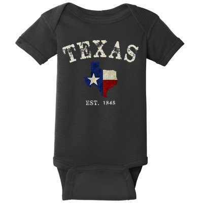 Distressed Texas State Flag Map Baby Bodysuit