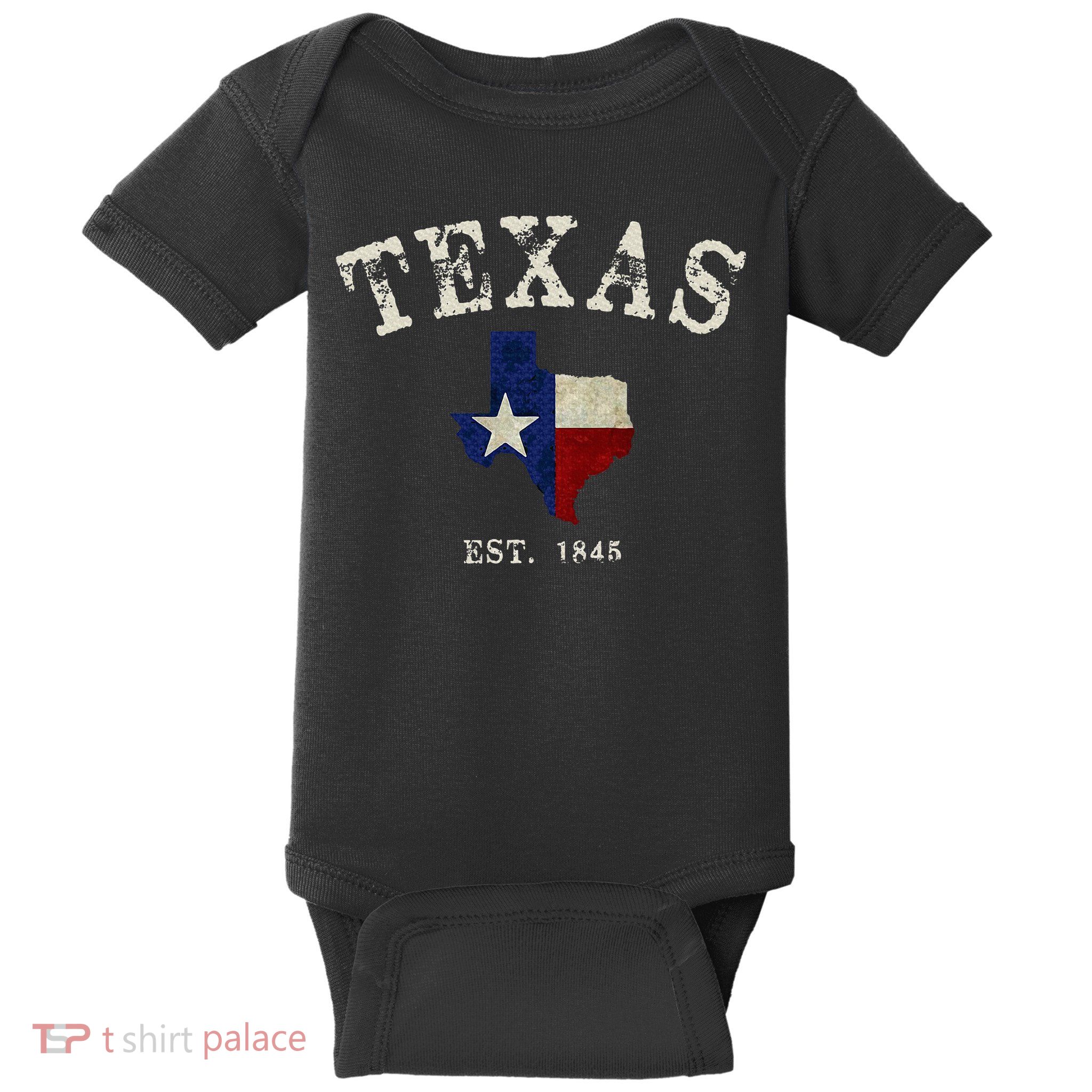 Distressed Texas State Flag Map Baby Bodysuit