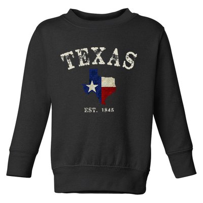 Distressed Texas State Flag Map Toddler Sweatshirt