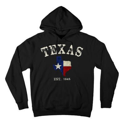 Distressed Texas State Flag Map Tall Hoodie