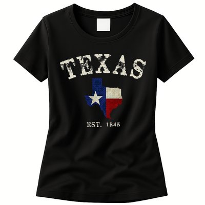 Distressed Texas State Flag Map Womens T-Shirt