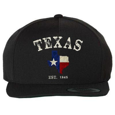 Distressed Texas State Flag Map Wool Snapback Cap
