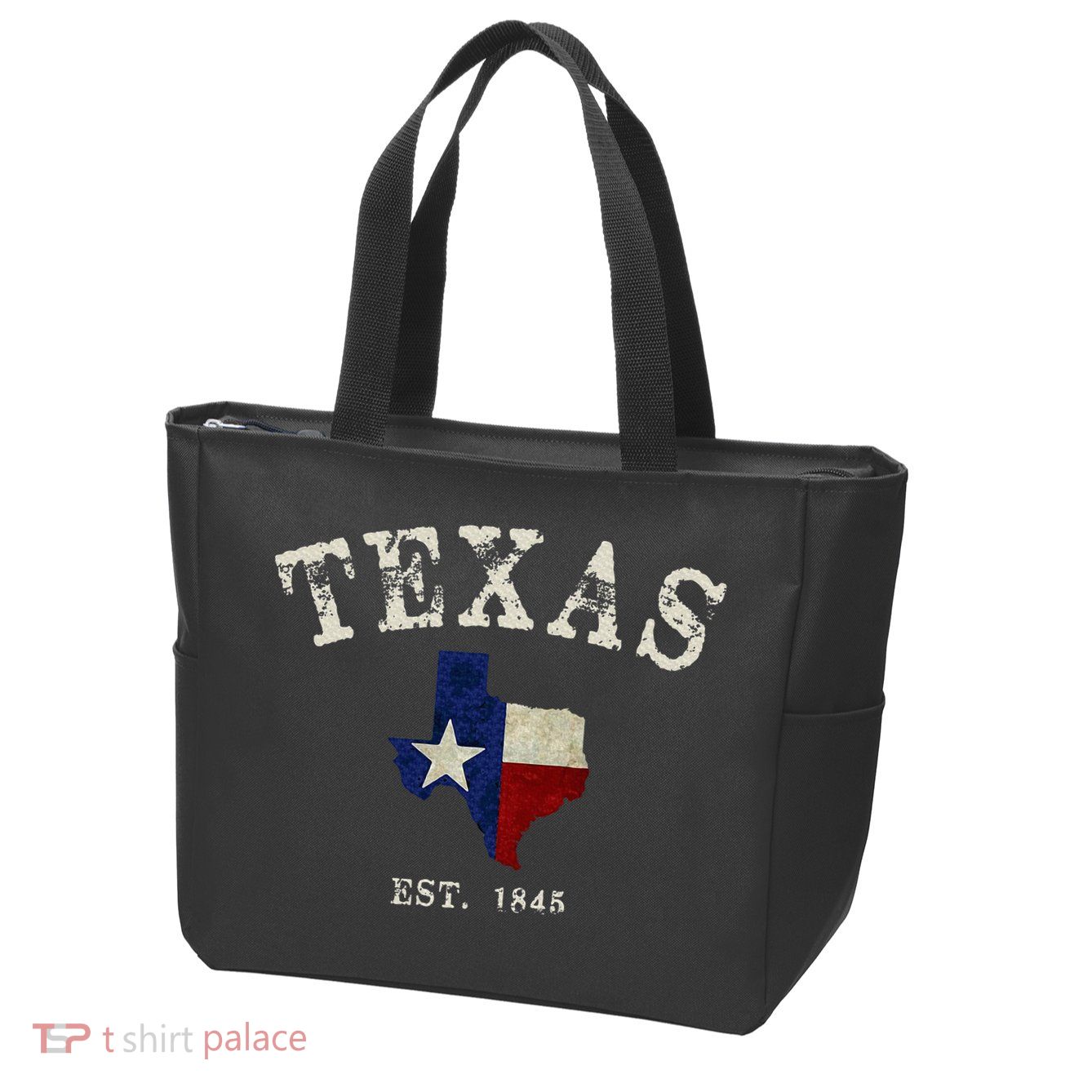 Distressed Texas State Flag Map Zip Tote Bag