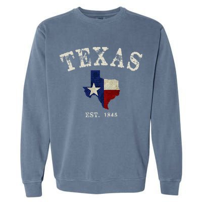 Distressed Texas State Flag Map Garment-Dyed Sweatshirt