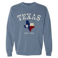 Distressed Texas State Flag Map Garment-Dyed Sweatshirt