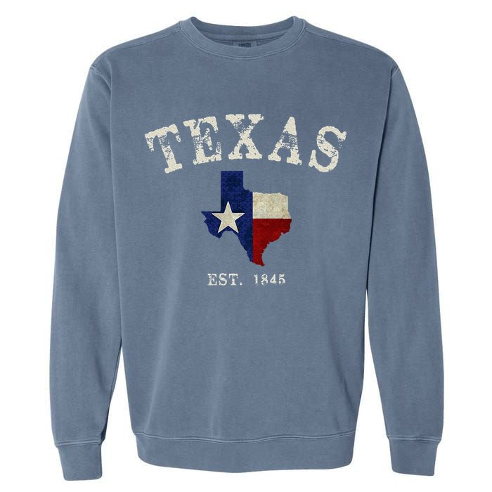 Distressed Texas State Flag Map Garment-Dyed Sweatshirt