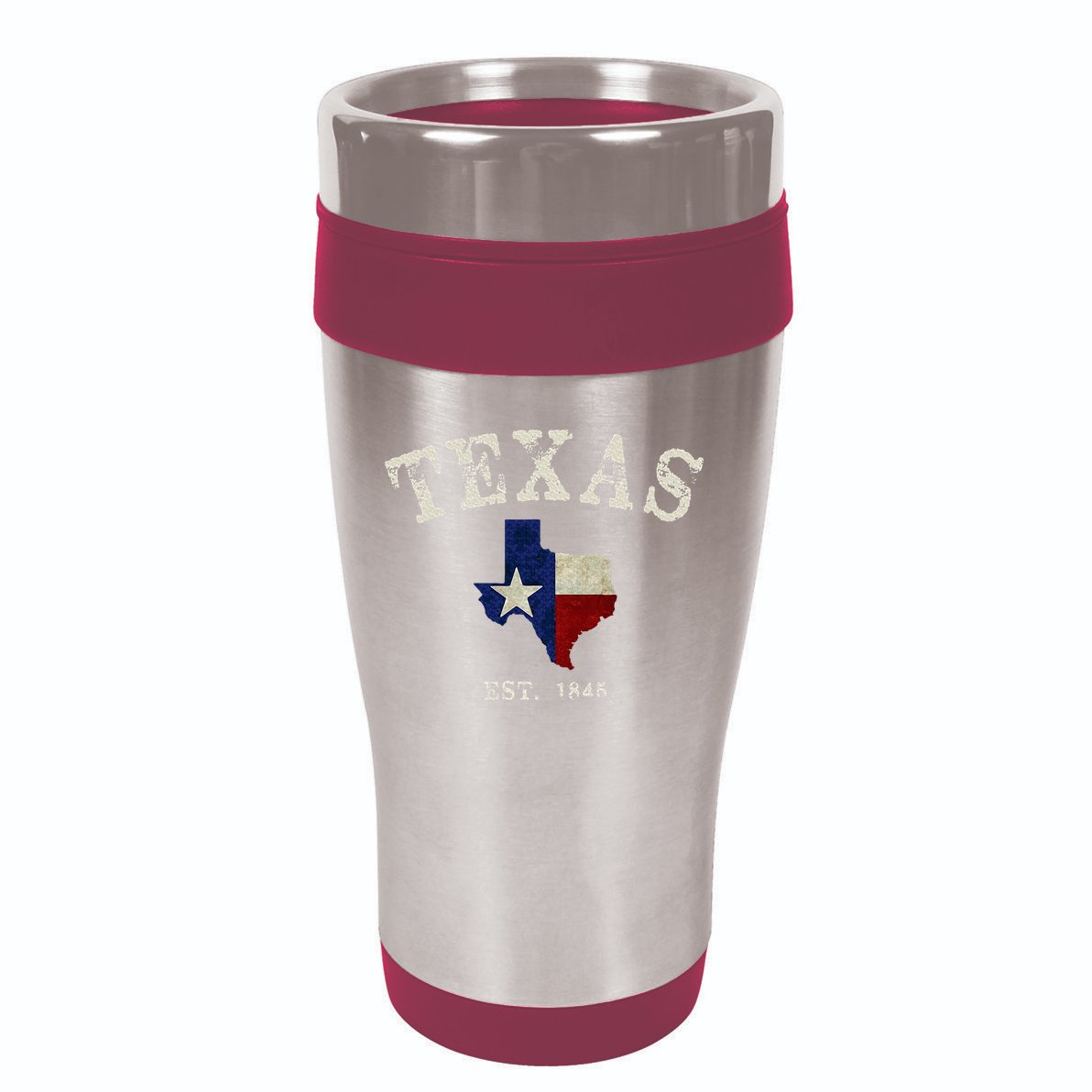 Distressed Texas State Flag Map 16oz Travel Tumbler