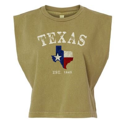 Distressed Texas State Flag Map Garment-Dyed Women's Muscle Tee