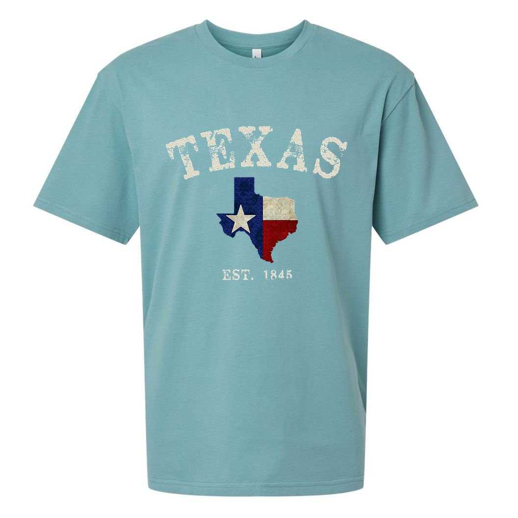 Distressed Texas State Flag Map Sueded Cloud Jersey T-Shirt