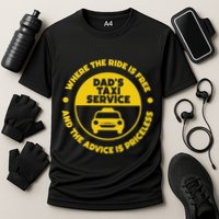 DadS Taxi Service Fathers Day Funny Dad Papa Chauffeur Cab Cooling Performance Crew T-Shirt