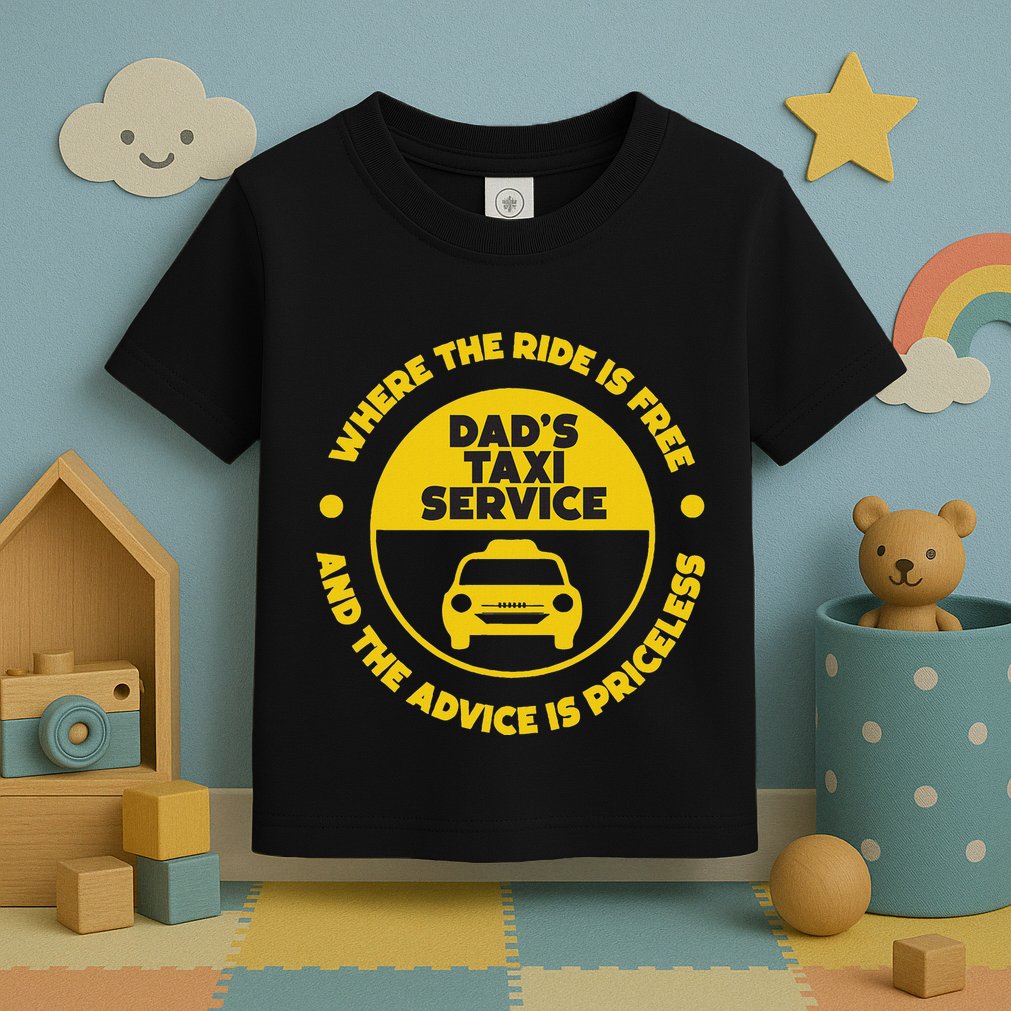 DadS Taxi Service Fathers Day Funny Dad Papa Chauffeur Cab Toddler T-Shirt