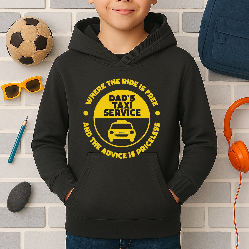 DadS Taxi Service Fathers Day Funny Dad Papa Chauffeur Cab Kids Hoodie