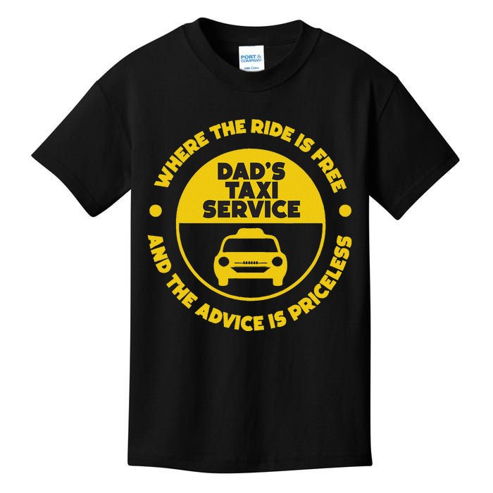 DadS Taxi Service Fathers Day Funny Dad Papa Chauffeur Cab Kids T-Shirt