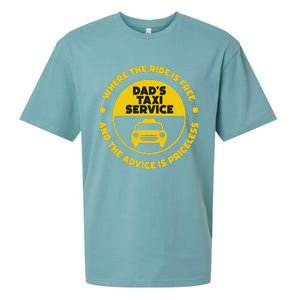 DadS Taxi Service Fathers Day Funny Dad Papa Chauffeur Cab Sueded Cloud Jersey T-Shirt