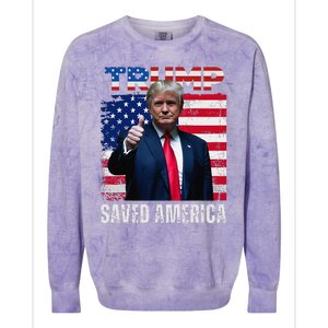 Donald Trump Saved America 47th President Inauguration Colorblast Crewneck Sweatshirt